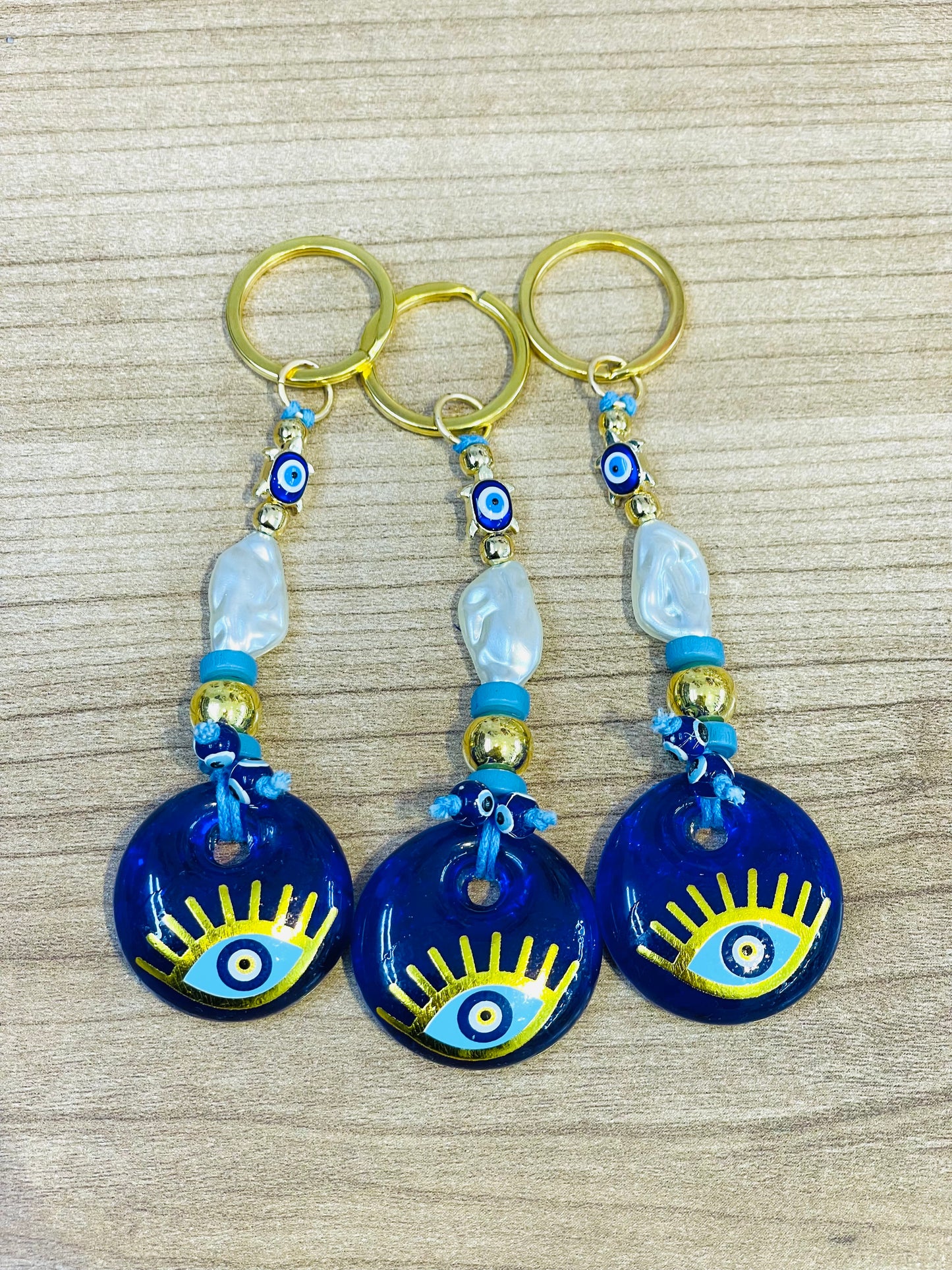 Cute Women Keychain With Turtle-Shaped Beads,Bag Charm,Glass Eye Keychain,New Home Gift,Good Luck Charm,Christmas Ornaments,Gift Idea