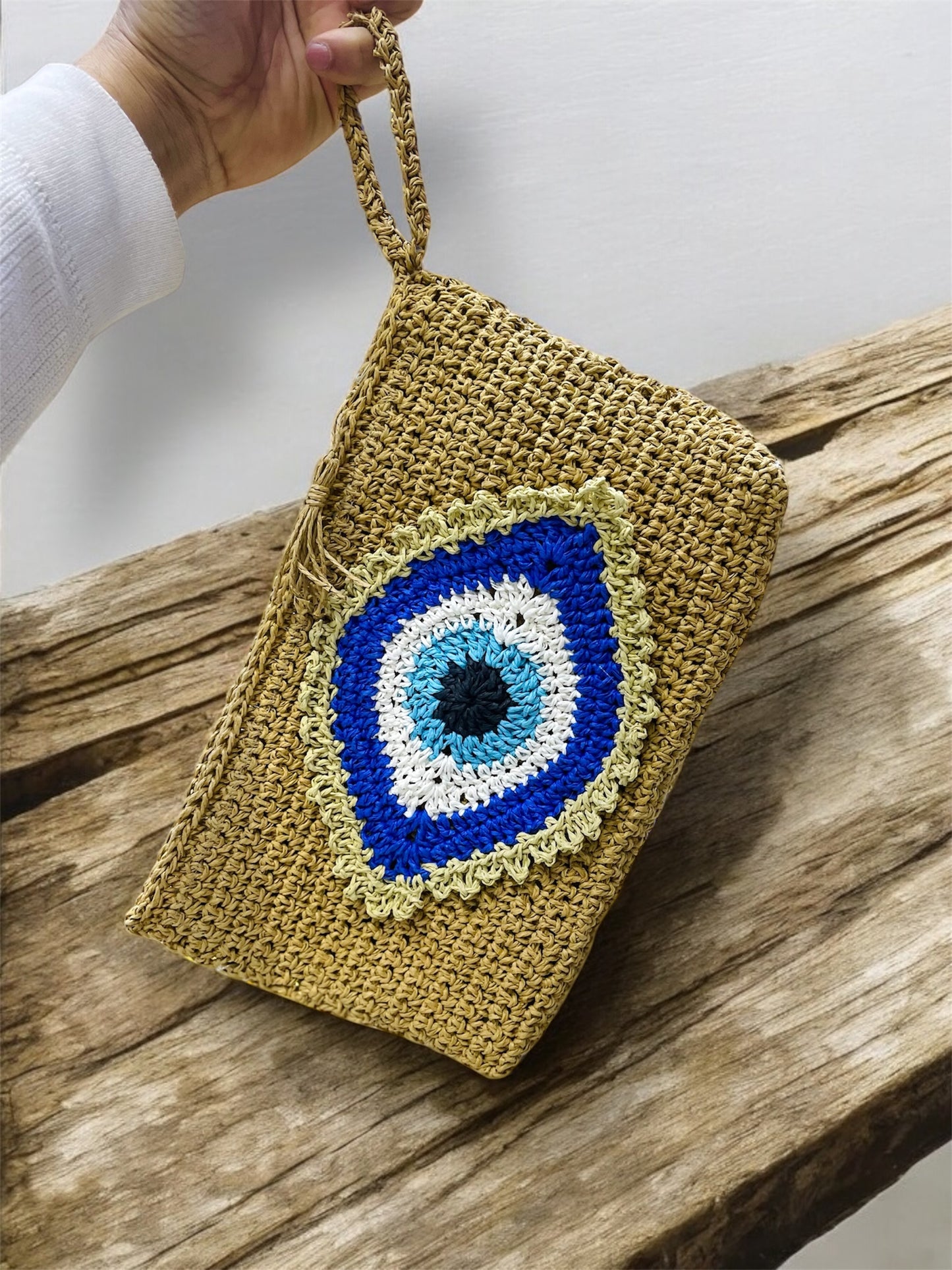 Handmade Macrame Bags,Evil Eye Clutch Bags,Purses,iPad Case,Handbags Macreme,Unique Purse,Ethnic Style Purse, Makeup bag,Boho Eye ipad cover