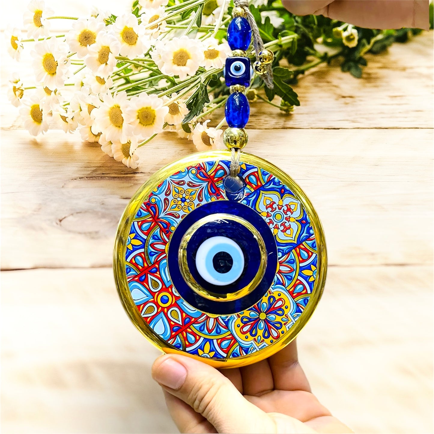 Golden Blue Glass Eye,Unique Home Decor,New Home Gift Ideas,Wall Hanging,House Door Art,Christmas Gifts,Baby Shower Gifts,Nazar,Buy Nice Gift For Your Loved One