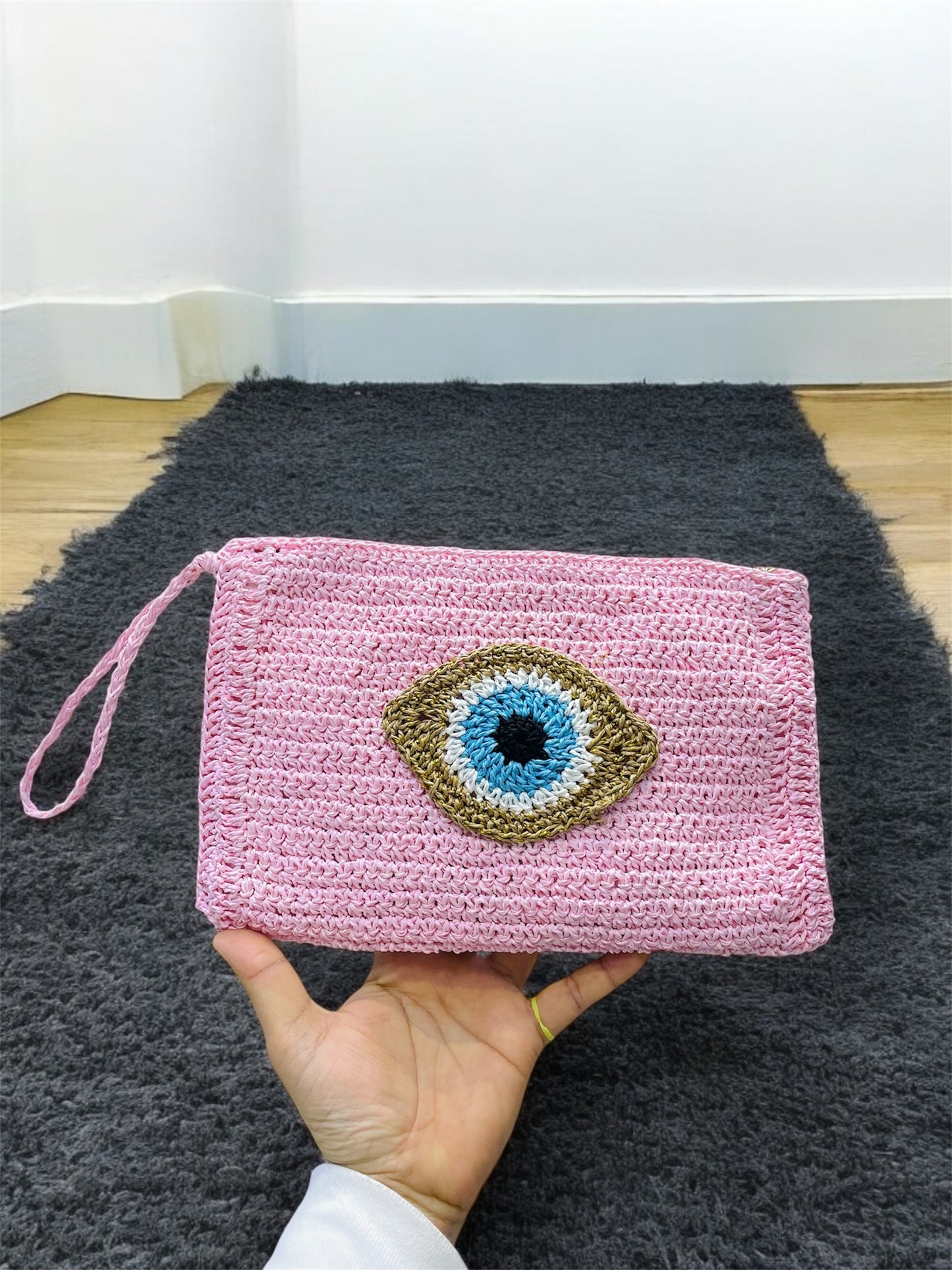Handmade Macrame Bags,Evil Eye Clutch Bags,Purses,iPad Case,Handbags Macreme,Unique Purse,Ethnic Style Purse, Makeup bag,Boho Eye ipad cover