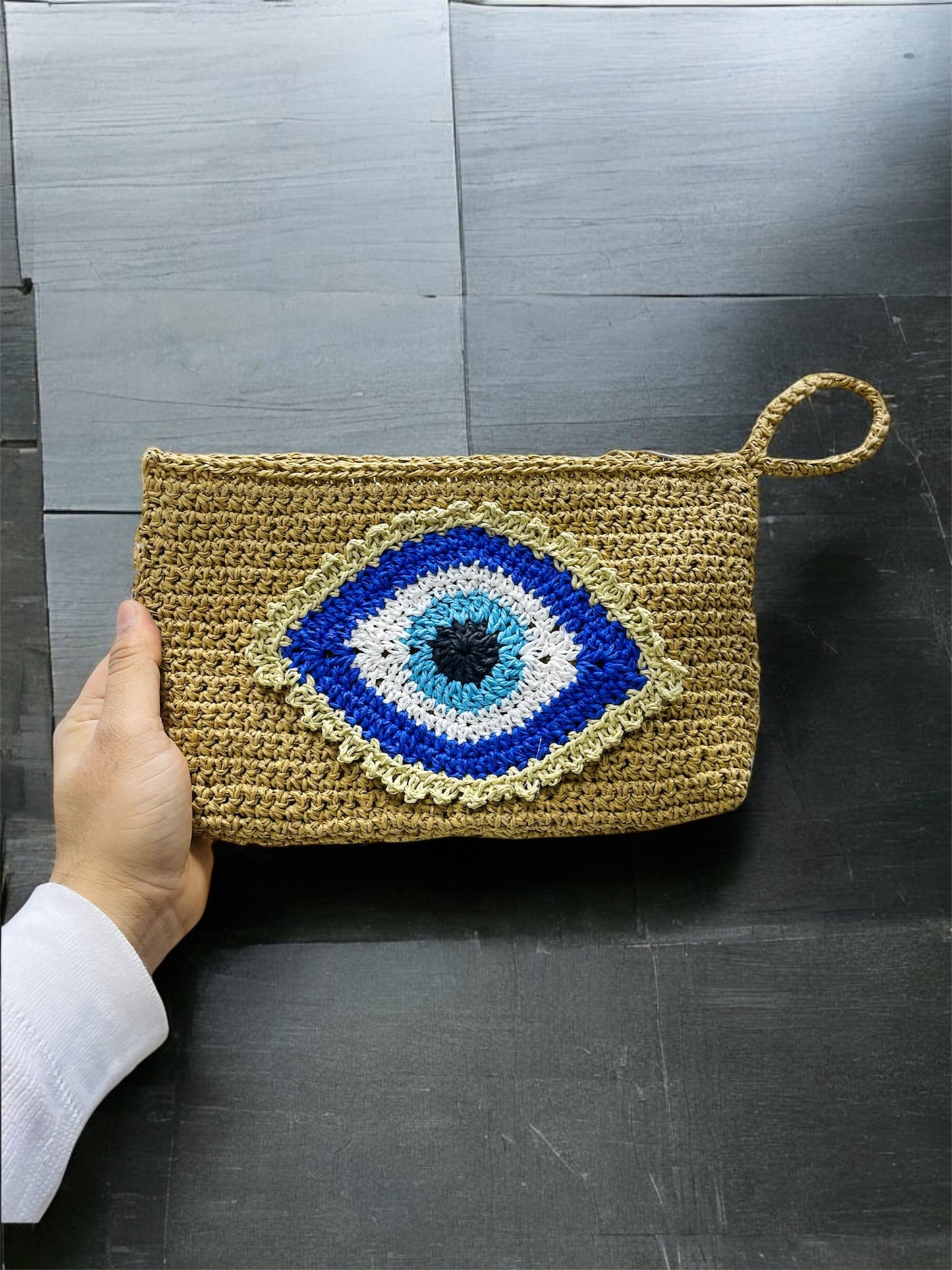 Handmade Macrame Bags,Evil Eye Clutch Bags,Purses,iPad Case,Handbags Macreme,Unique Purse,Ethnic Style Purse, Makeup bag,Boho Eye ipad cover
