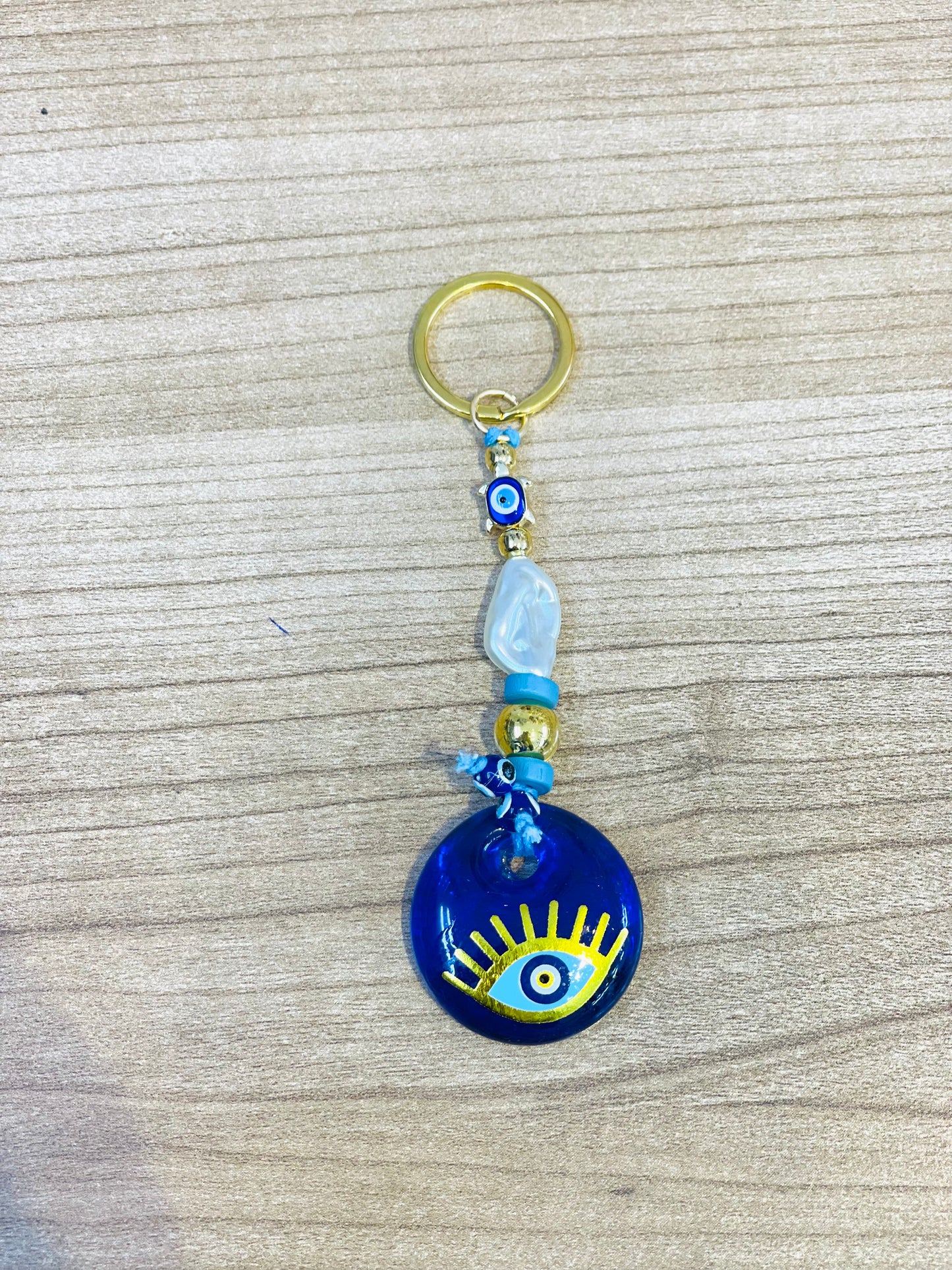 Cute Women Keychain With Turtle-Shaped Beads,Bag Charm,Glass Eye Keychain,New Home Gift,Good Luck Charm,Christmas Ornaments,Gift Idea