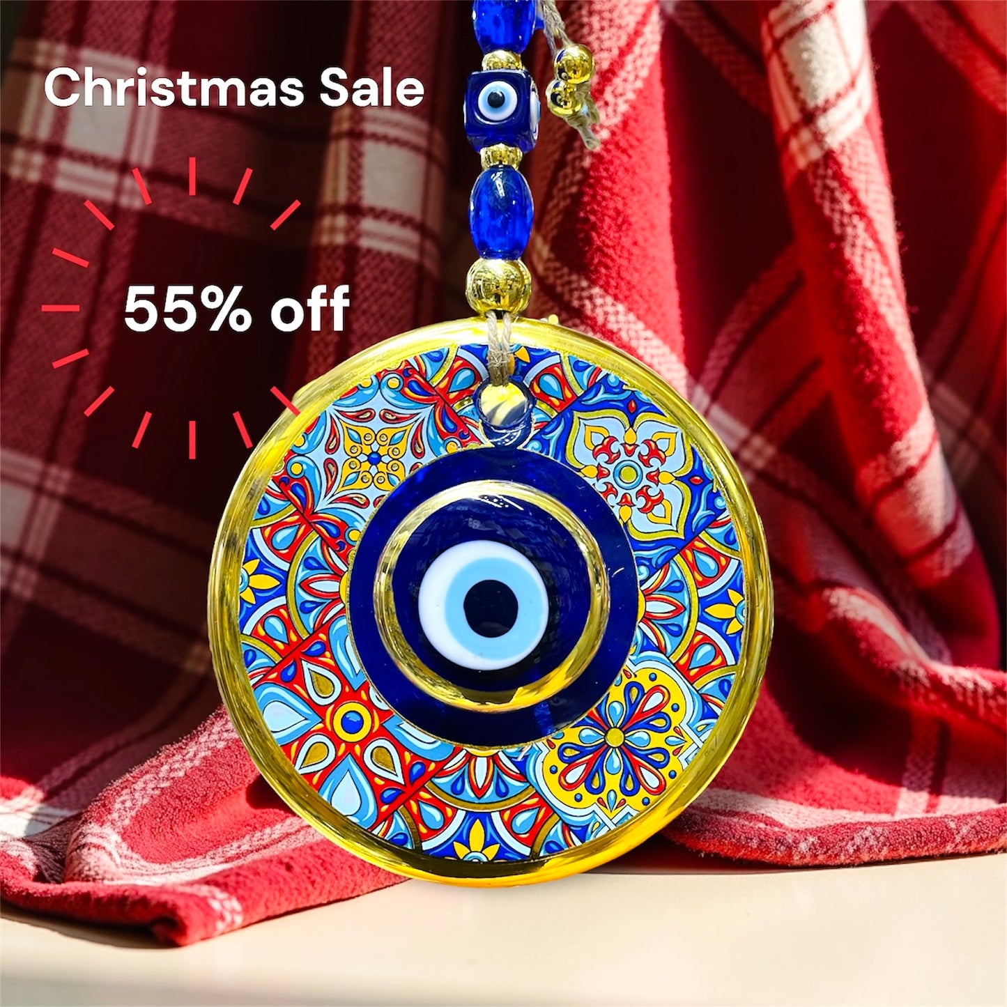 Golden Blue Glass Eye,Unique Home Decor,New Home Gift Ideas,Wall Hanging,House Door Art,Christmas Gifts,Baby Shower Gifts,Nazar,Buy Nice Gift For Your Loved One
