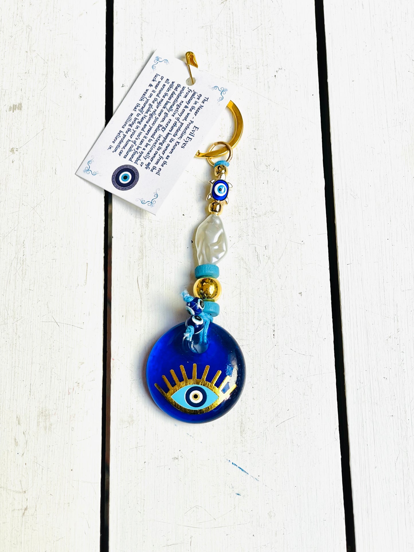 Cute Women Keychain With Turtle-Shaped Beads,Bag Charm,Glass Eye Keychain,New Home Gift,Good Luck Charm,Christmas Ornaments,Gift Idea