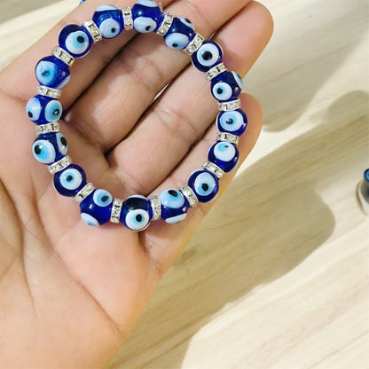 Women Blue Eye Bracelet,Glass Eye Bracelet Jewelry,Unique Eye Beads Minimalist Bracelet,Christmas Gift For Women,Good Luck Charm Bracelet