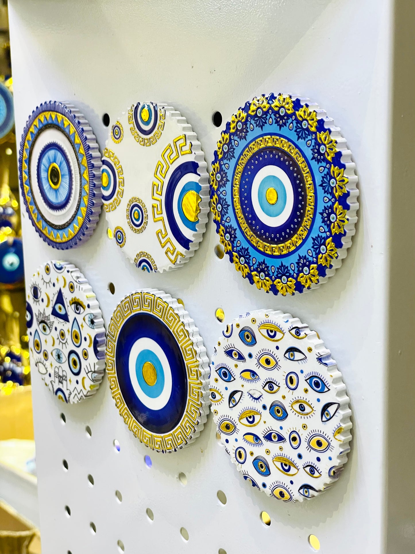 Ceramic Fridge Magnet,Blue Eye Mandala Design Unique Christmas Gifts,Christmas Ornaments,Gift ideas