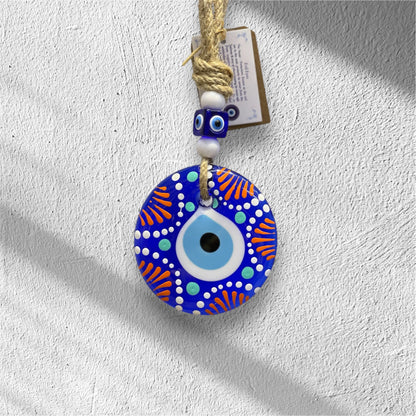 Hand - Painted Greek Eyes Wall Hanging,Home Decor,Unique Christmas Gifts Blue Eye Beads, New Home Gift