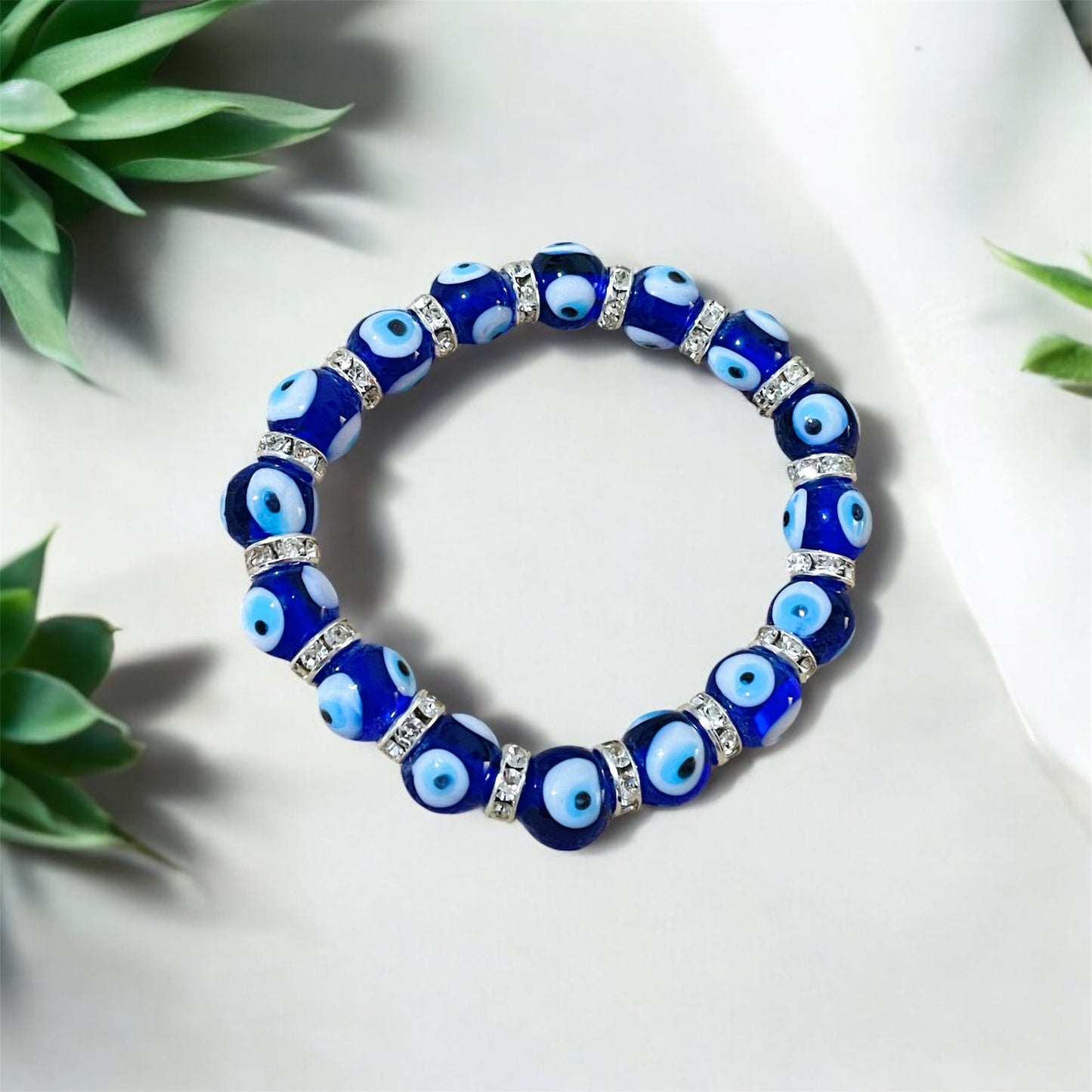 Women Blue Eye Bracelet,Glass Eye Bracelet Jewelry,Unique Eye Beads Minimalist Bracelet,Christmas Gift For Women,Good Luck Charm Bracelet