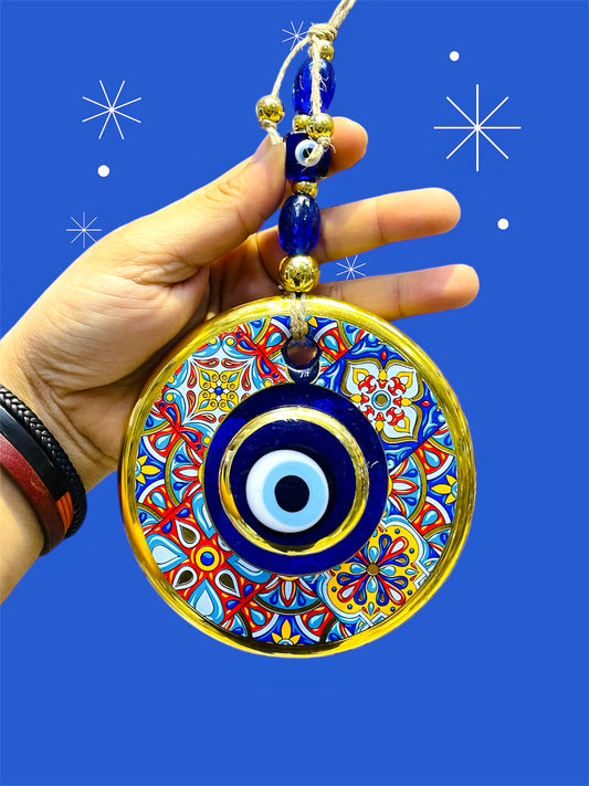 Golden Blue Glass Eye,Unique Home Decor,New Home Gift Ideas,Wall Hanging,House Door Art,Christmas Gifts,Baby Shower Gifts,Nazar,Buy Nice Gift For Your Loved One