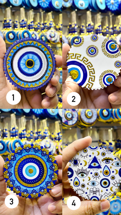 Ceramic Fridge Magnet,Blue Eye Mandala Design Unique Christmas Gifts,Christmas Ornaments,Gift ideas