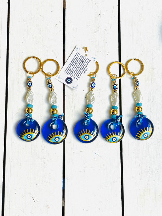 Cute Women Keychain With Turtle-Shaped Beads,Bag Charm,Glass Eye Keychain,New Home Gift,Good Luck Charm,Christmas Ornaments,Gift Idea