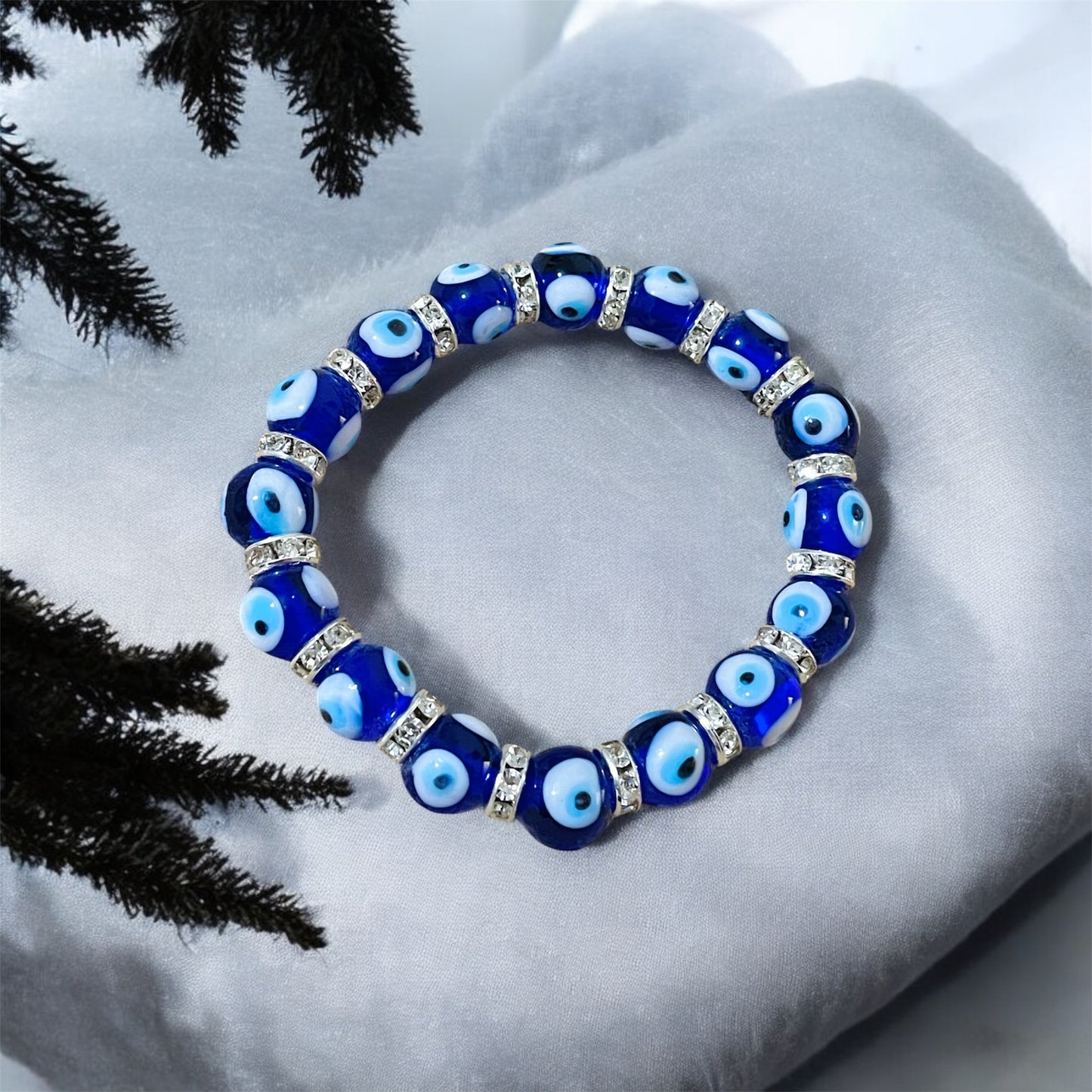 Women Blue Eye Bracelet,Glass Eye Bracelet Jewelry,Unique Eye Beads Minimalist Bracelet,Christmas Gift For Women,Good Luck Charm Bracelet