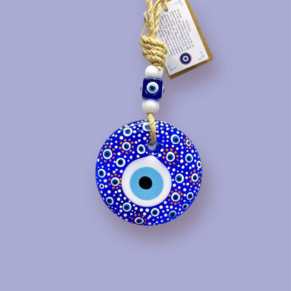 Hand - Painted Greek Eyes Wall Hanging,Home Decor,Unique Christmas Gifts Blue Eye Beads, New Home Gift