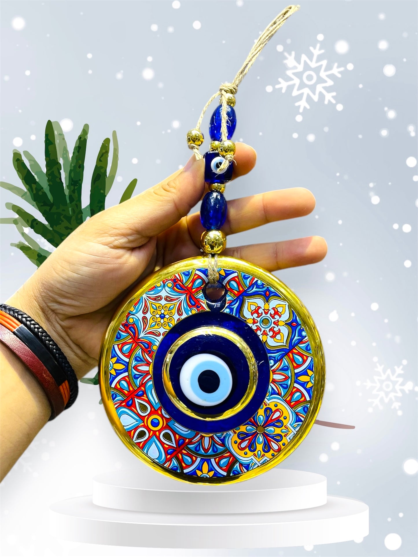 Golden Blue Glass Eye,Unique Home Decor,New Home Gift Ideas,Wall Hanging,House Door Art,Christmas Gifts,Baby Shower Gifts,Nazar,Buy Nice Gift For Your Loved One