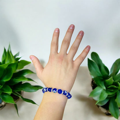 Women Blue Eye Bracelet,Glass Eye Bracelet Jewelry,Unique Eye Beads Minimalist Bracelet,Christmas Gift For Women,Good Luck Charm Bracelet