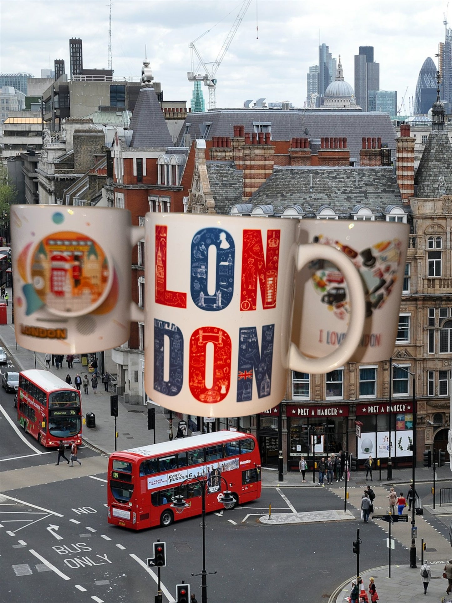 London Printed Mug | White Printed Mug | Tradition Swap