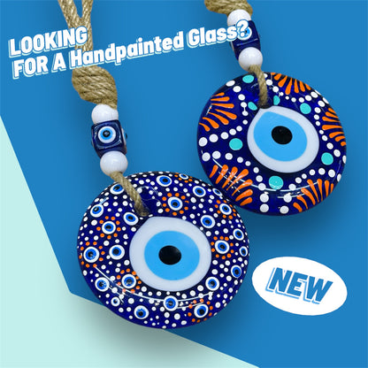 Hand - Painted Greek Eyes Wall Hanging,Home Decor,Unique Christmas Gifts Blue Eye Beads, New Home Gift