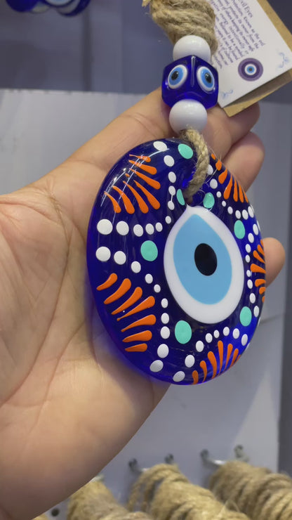 Hand - Painted Greek Eyes Wall Hanging,Home Decor,Unique Christmas Gifts Blue Eye Beads, New Home Gift